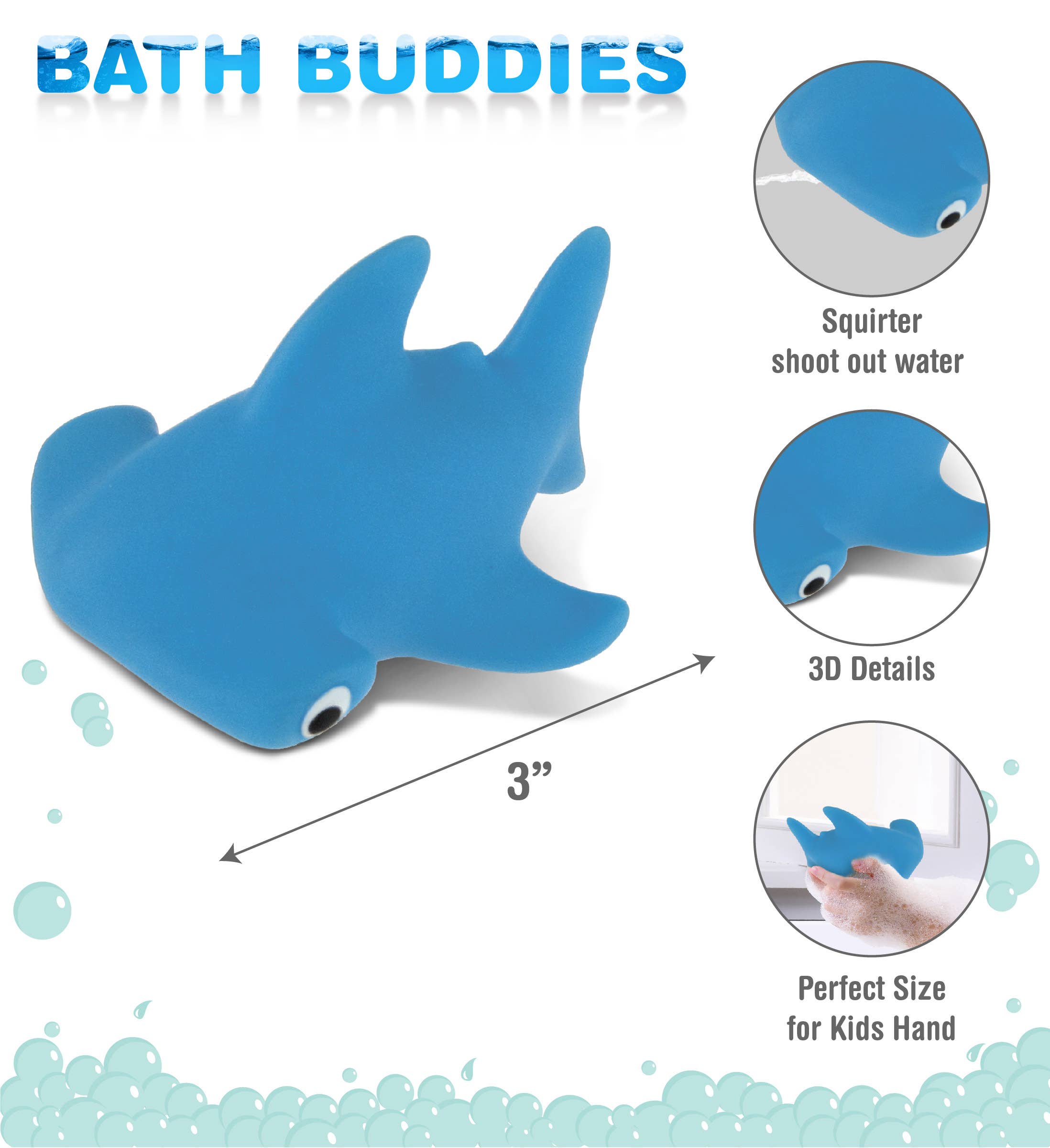Cota Global - Wholesale Bath Toy - Baby - Squirter  - Hammerhead Shark1