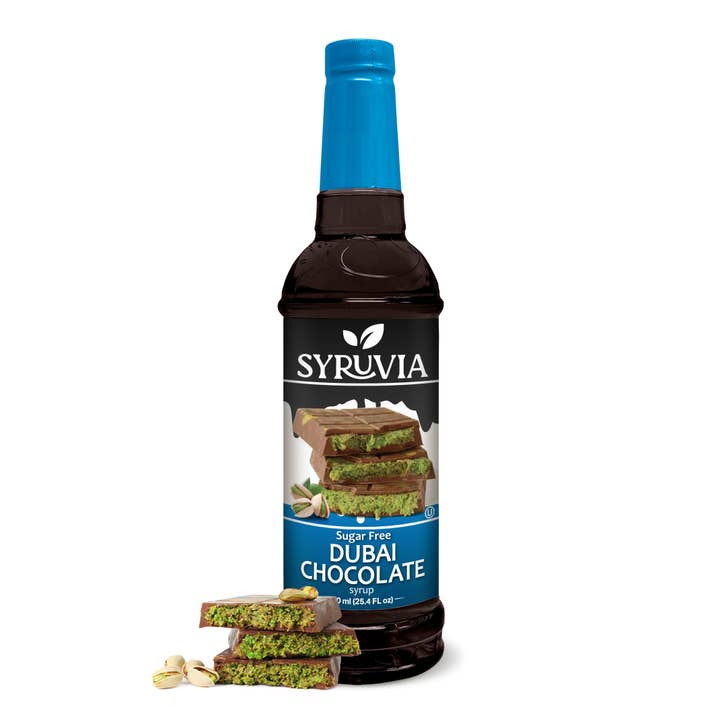 Sugar-Free Dubai Chocolate Syrup for wholesale by Syruvia