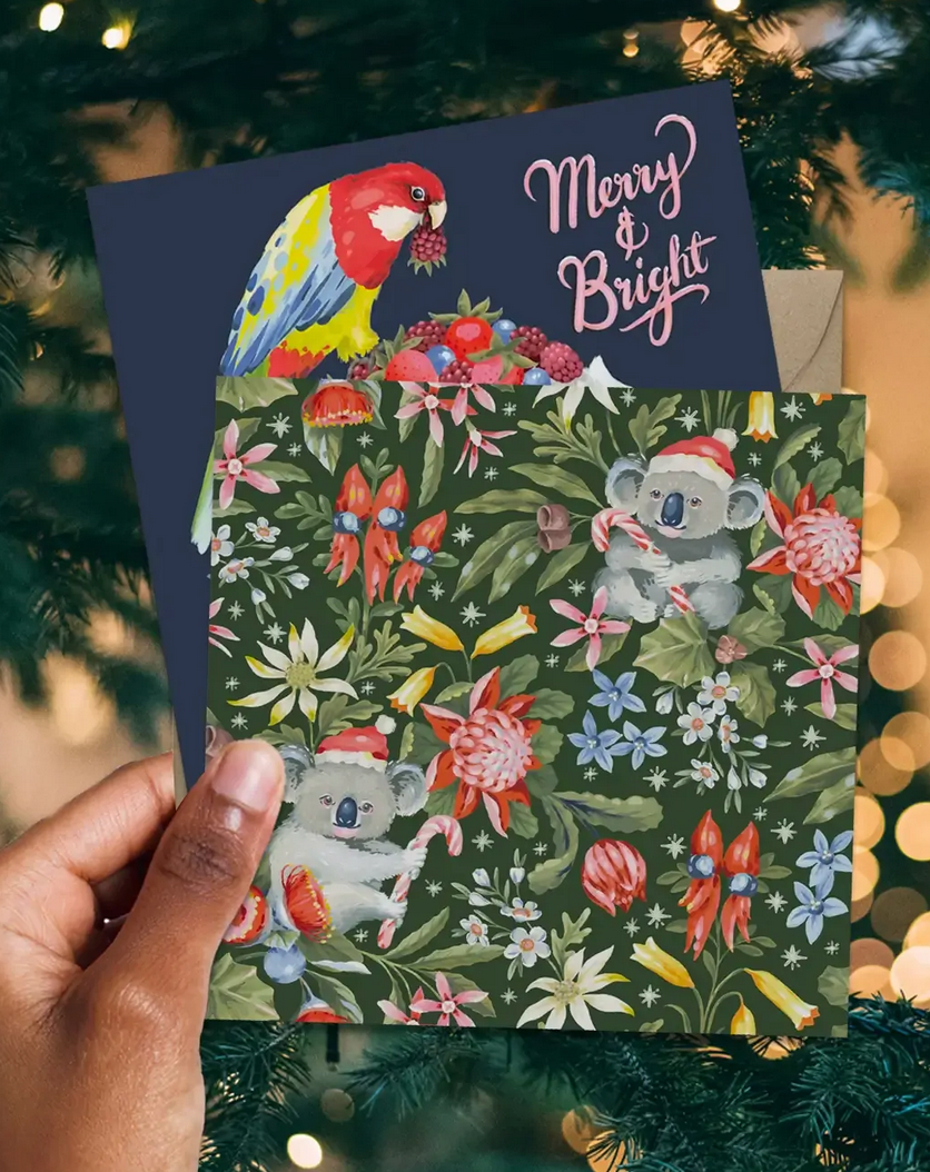 Earth Greetings - Wholesale Christmas Card - Boxed Christmas Cards (Square) - Christmas Koalas2