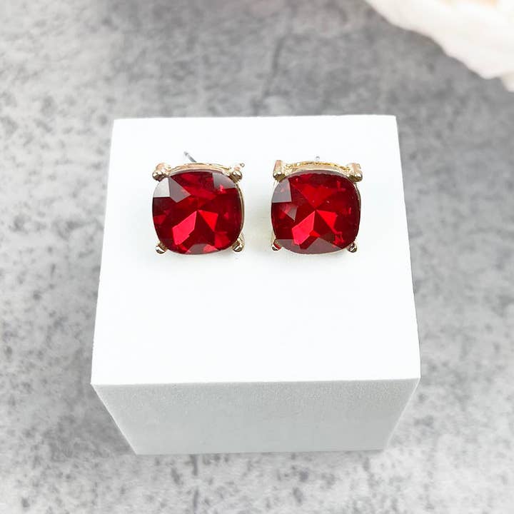 JHP Collection - Wholesale Stud/Post Earrings - VARIETY COLORS OF SEMI PRECIOUSGLASS POST EARRINGS34