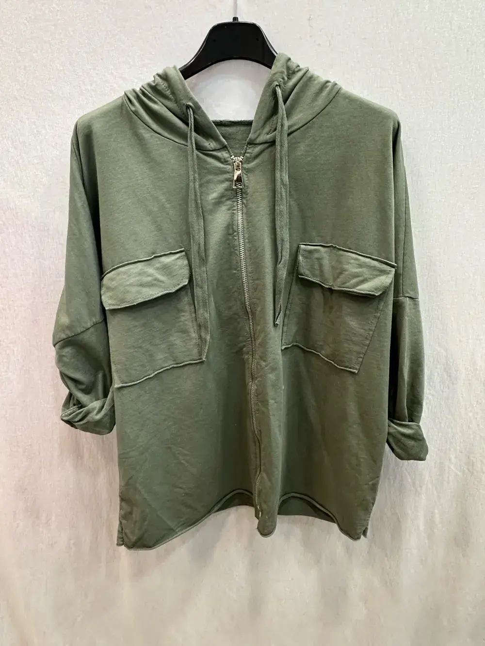 Mimi & Gogo - Wholesale Hoodie - Women's - Hooded jacket with zip and pockets @8633_GZipPoches3