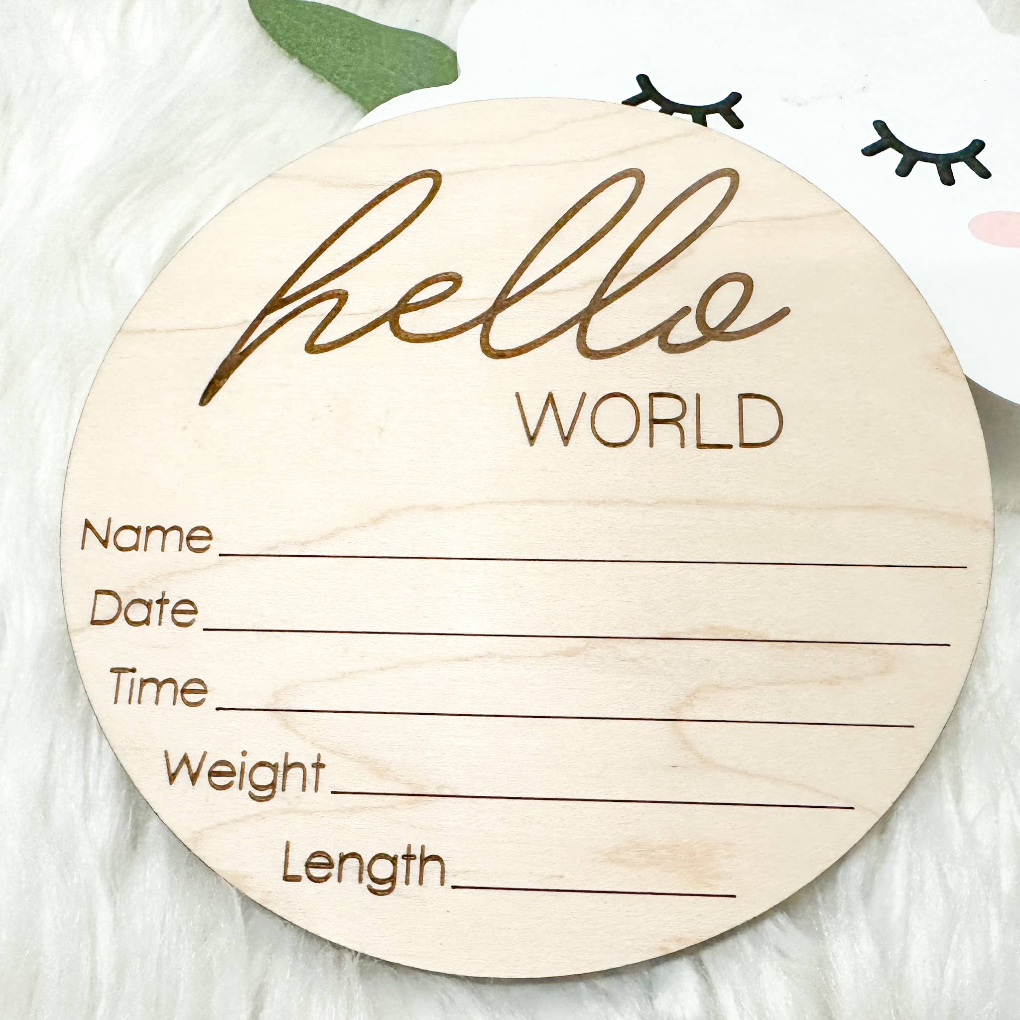 The Olive Branch - Vendita all'ingrosso Opera d'arte/Souvenir - Bambini e neonati - Cartello inciso «Hello World Stats»3