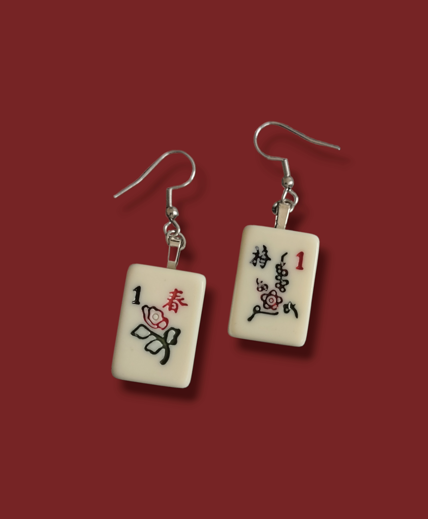 Eclectic Judaica - Wholesale Dangle Earrings - Mini Mahjong Mah Jong Earrings3