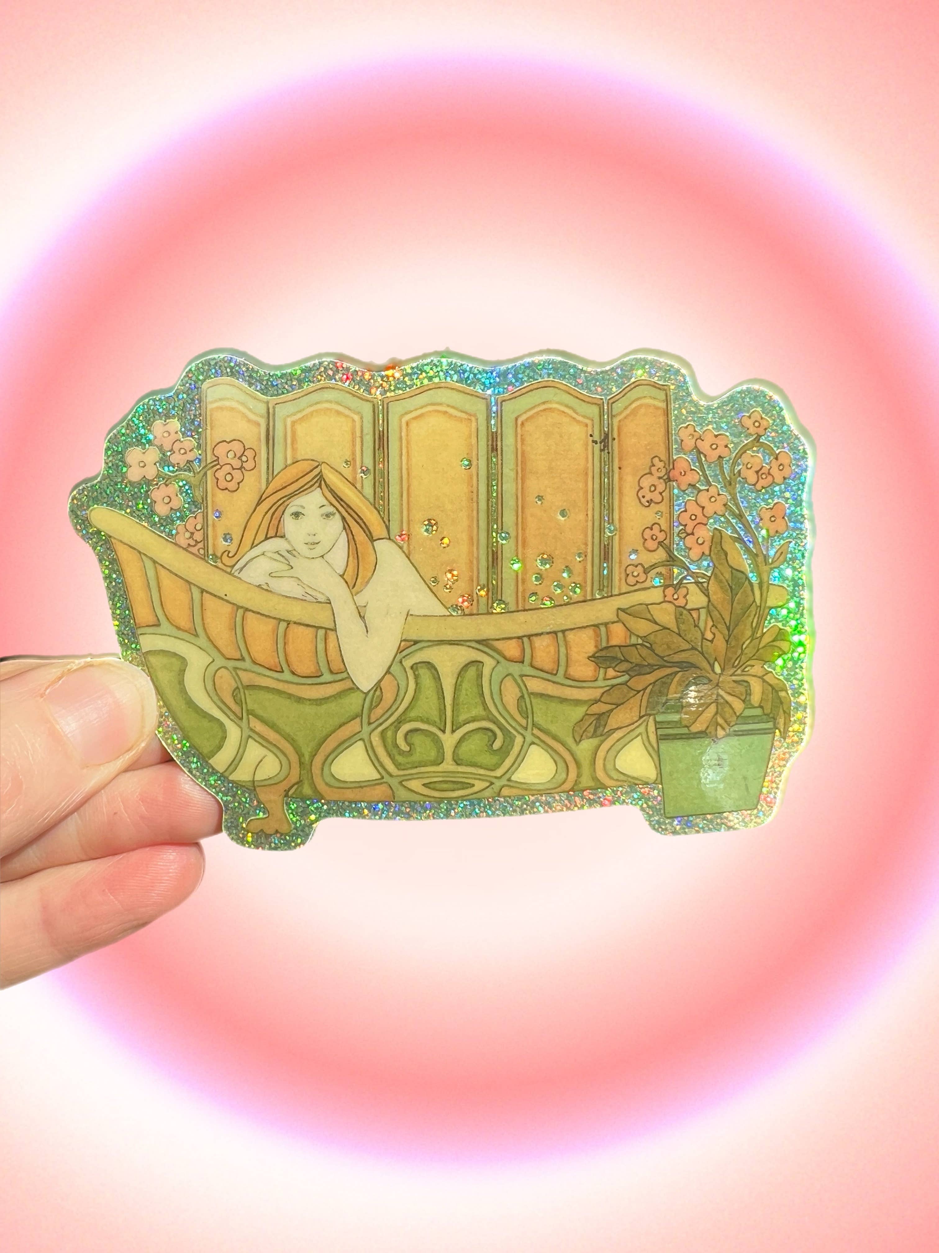 Astral Weekend - Vendita all'ingrosso Adesivo - Bathing Beauty, adesivo glitterato per bagno anni '702