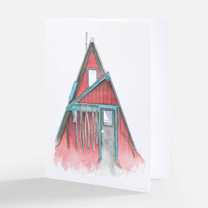 Red Cabin Greeting Cards for wholesale by Robin Farmer Art