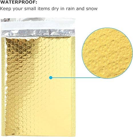 WeBaG N WeCoveR - Wholesale Envelopes - Bubble Mailer Padded Envelope Bags Poly Mailer Gold Metallic2