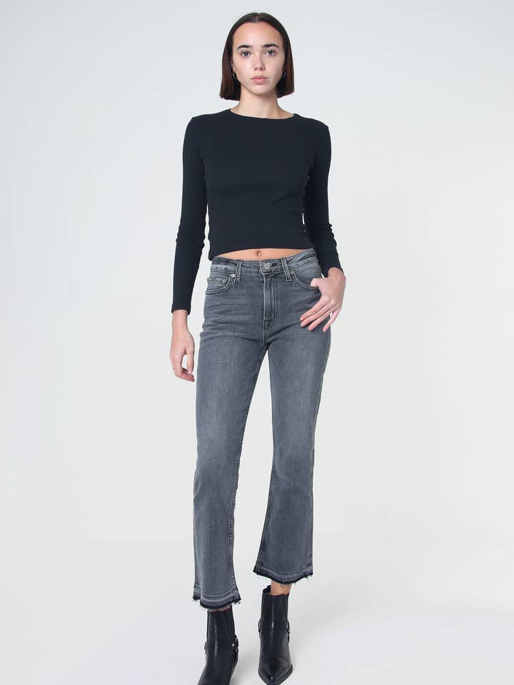 Farrah Mid Rise Kick Flare Jeans - Released Hem for wholesale by Noend Denim