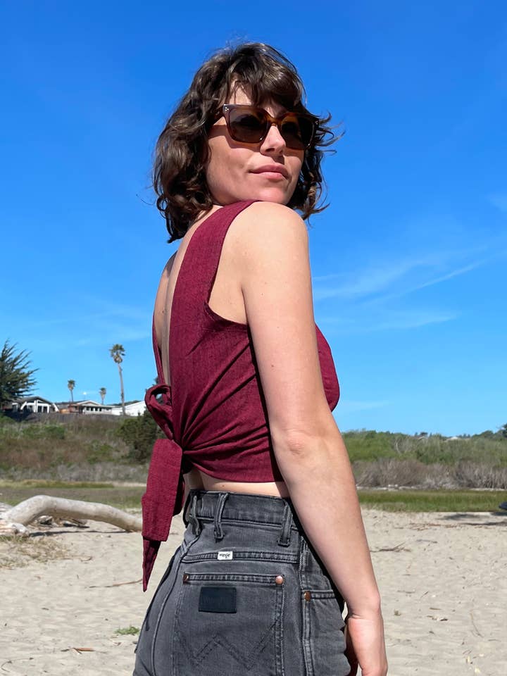 Zig Zag Asian Collection - Venta al por mayor Camiseta sin mangas - Mujer - Top con lazo trasero5