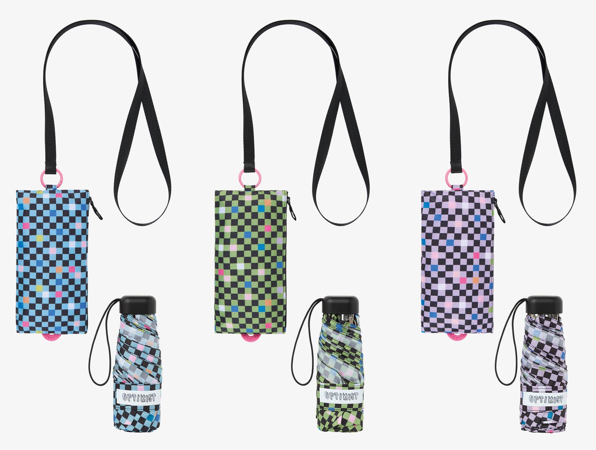 Mkr International – Engroshandel Paraply - Dame – Mini manuel sammenklappelig paraply med taske "Blend"0