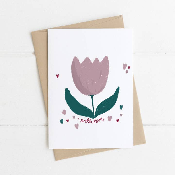 With Love | A6 Card for wholesale by Watts Illustration