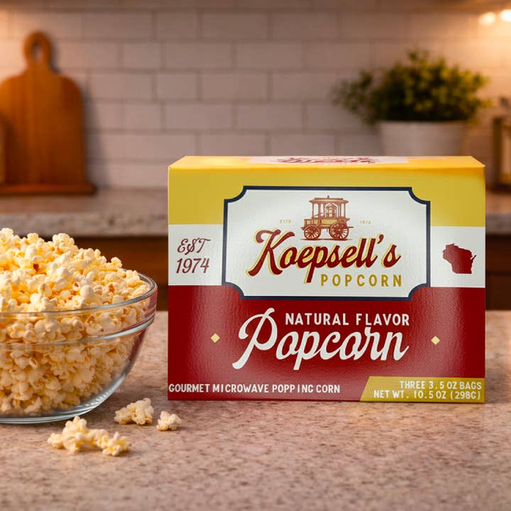 Koepsell's Natural Flavor Microwave Popcorn for wholesale by Koepsell's Products