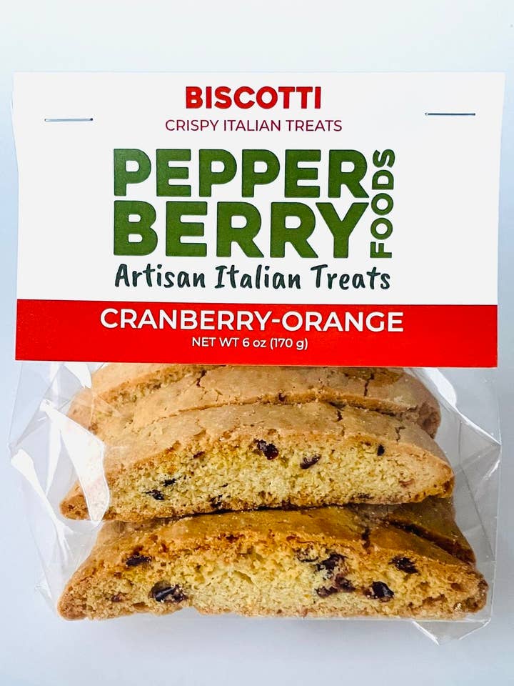 Tranebær Orange Biscotti for engroshandel hos Pepperberry Foods LLC