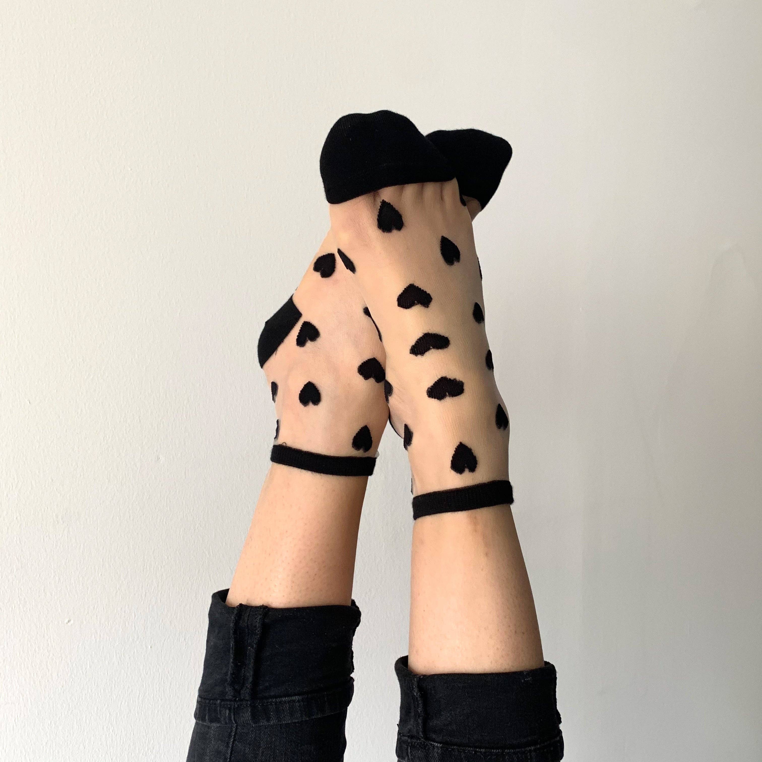 sockette - Wholesale Socks - Women's - Black heart socks - LAURE ankle socks2