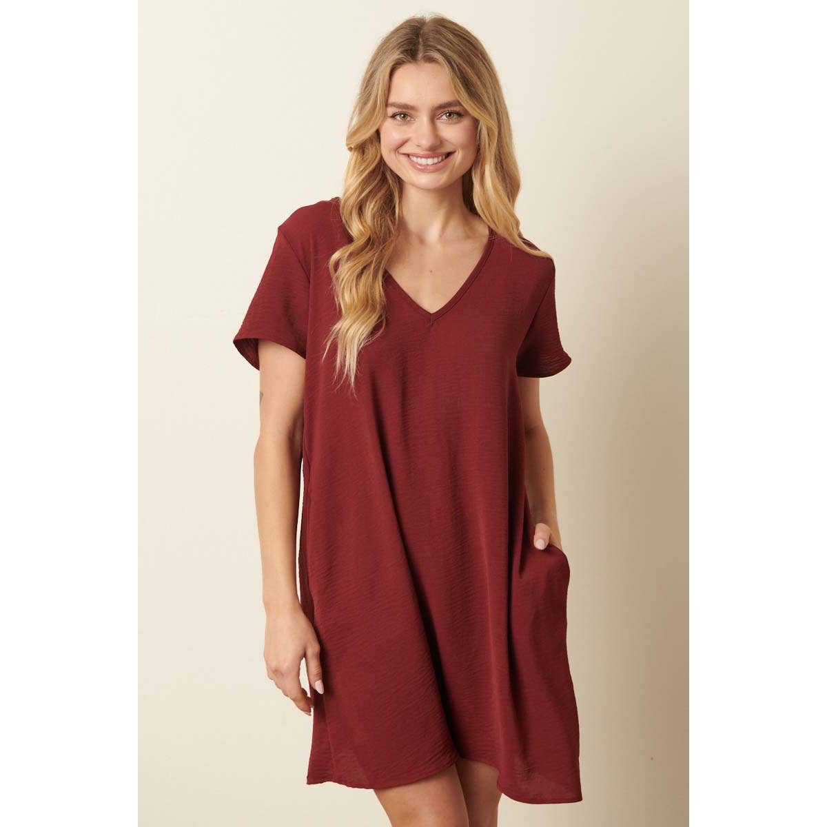 mittoshop - Wholesale Jurk - Dames - AIRFLOW SHIFTJURK MET V-HALS EN KORTE MOUWEN46
