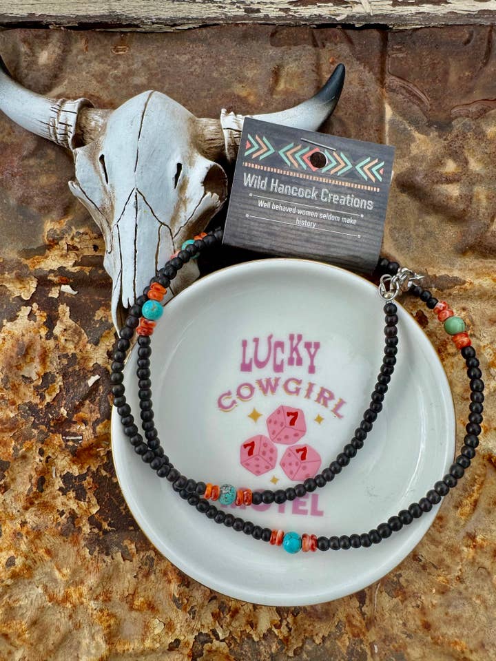 Collar de longitud media/Collar de turquesa/Collar boho occidental para venta al por mayor de Wild Hancock Creations