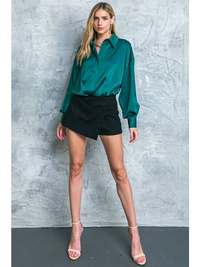 FLYING TOMATO - Wholesale Blouse - Women's - A solid woven top - IT12619-FW4