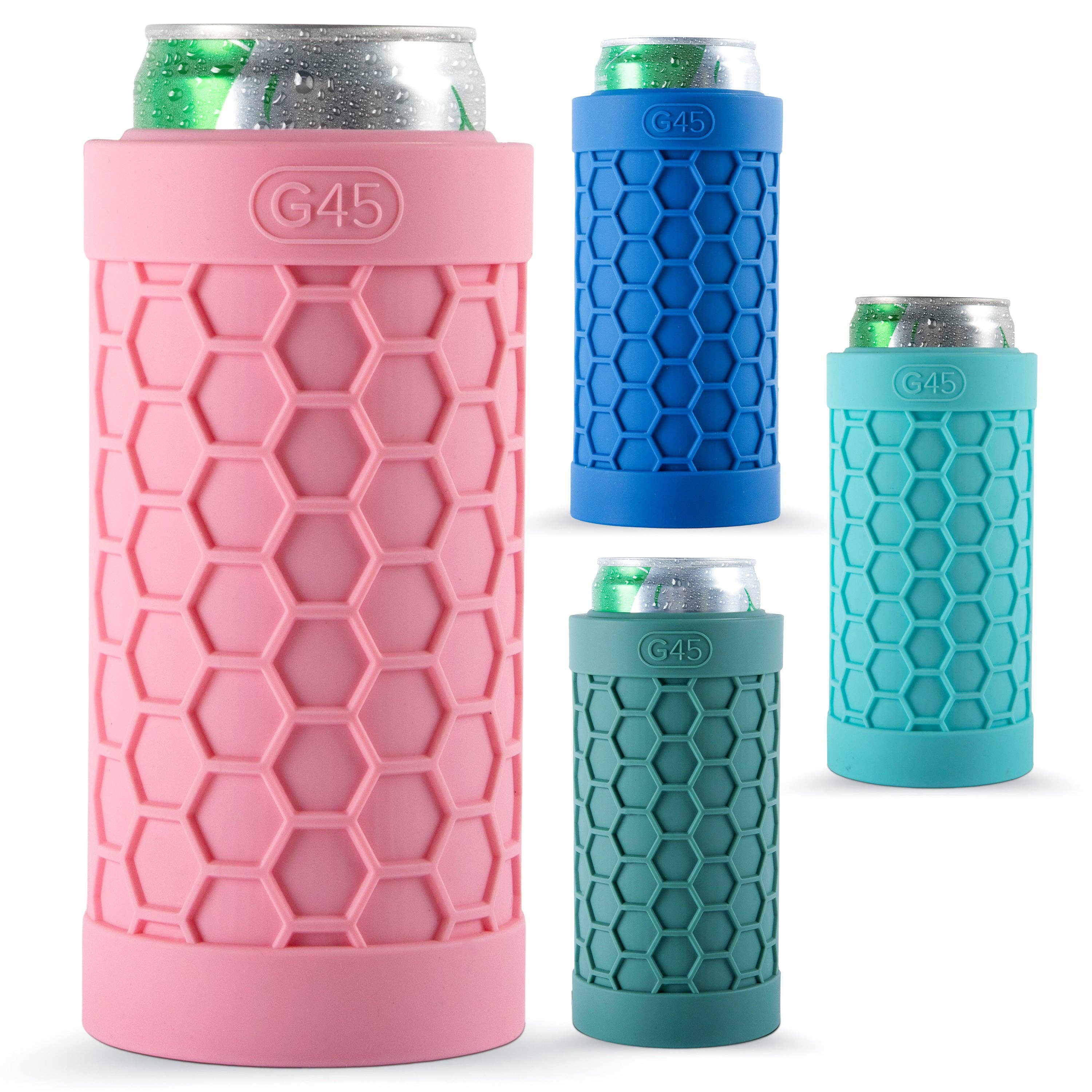 The G45 - Wholesale Drink Huggers & Koozies - G45 Slim Can Cooler, Silicone Rubber, 12 oz Slim Cans0