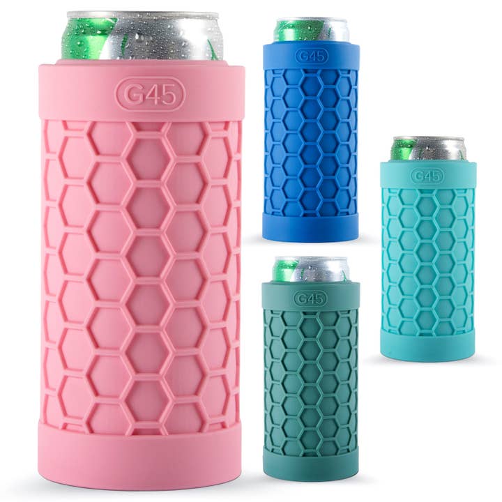 The G45 - Wholesale Drink Huggers & Koozies - G45 Slim Can Cooler, Silicone Rubber, 12 oz Slim Cans