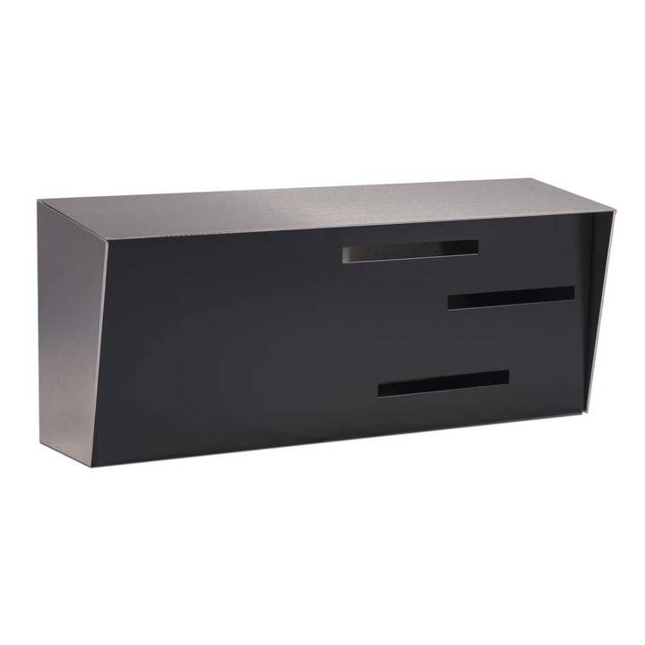 Modern Mailbox | Mid Century- Stainless Steel/Black for wholesale by Modern Mailbox