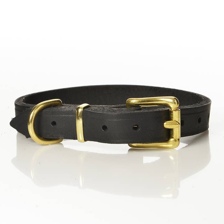 Kenjan cuir - Collier - 18 mm - Noir/Brun pour la vente par Kenjan Læderværksted