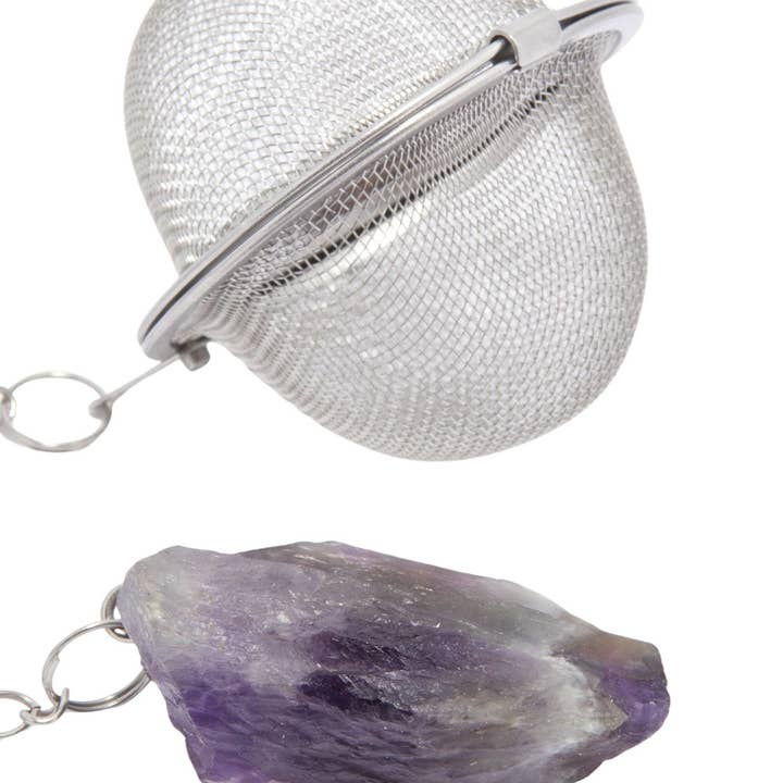 New Moon Beginnings - Wholesale Tea Strainer/Infuser - Raw Amethyst Crystal Tea Infuser3
