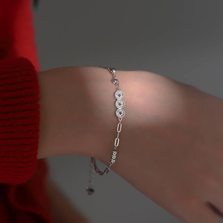 Gemscape UK - Wholesale Bedelarmbandje - Zilveren muntarmband - sierlijke, lichtgewicht kettingstijl6