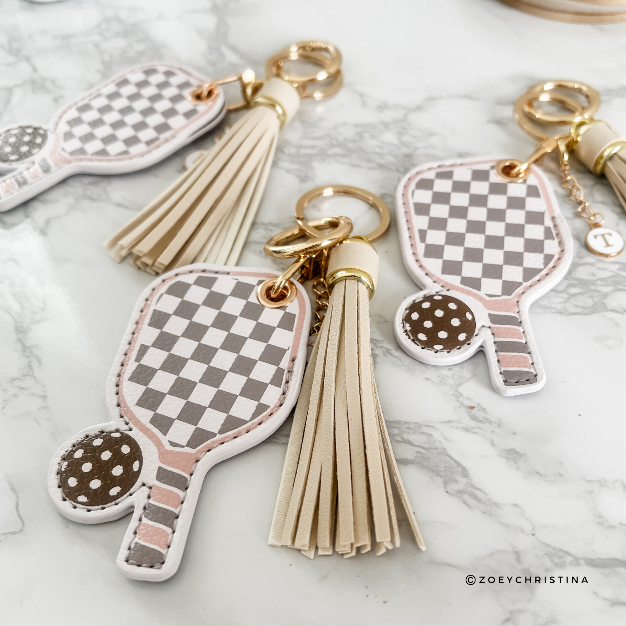 Zoey Christina - Wholesale Keychain - Women's - Pickleball Keychain – Neutral Colors with Optional Wristlet4