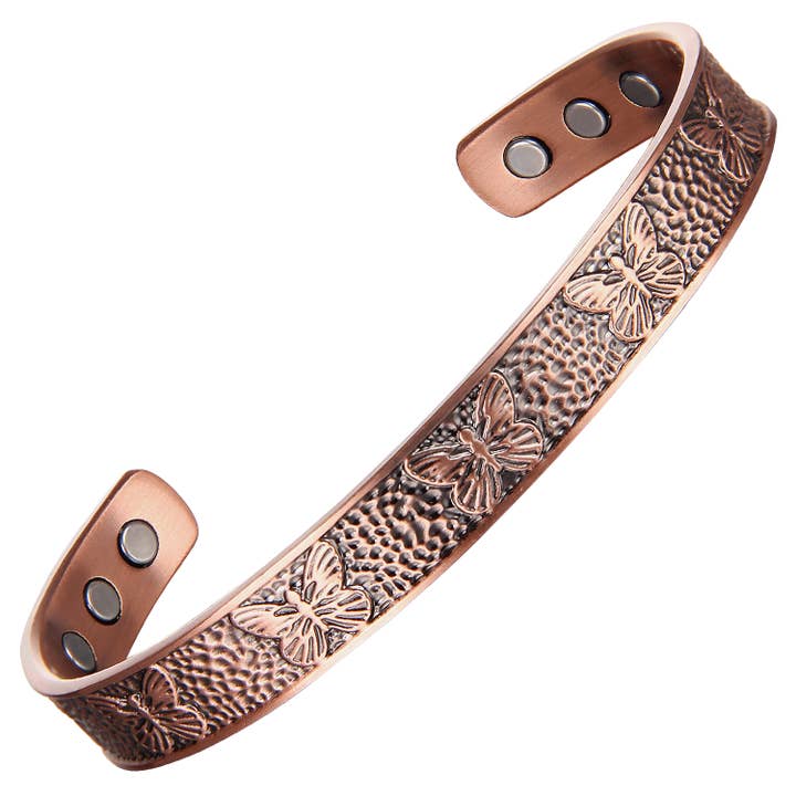 COPPER ARTS INC. - Vente Bracelet manchette - P 07 Bracelet papillon en cuivre massif pour arthrite