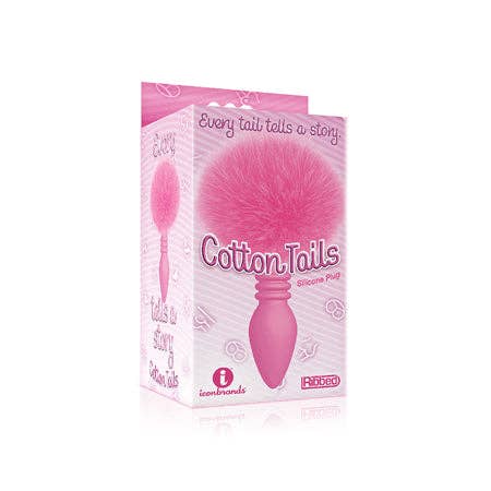 Sexology - Wholesale Sex Toy - The 9's Cottontails Silicone Bunny Tail Butt Plug Ribbed Pink