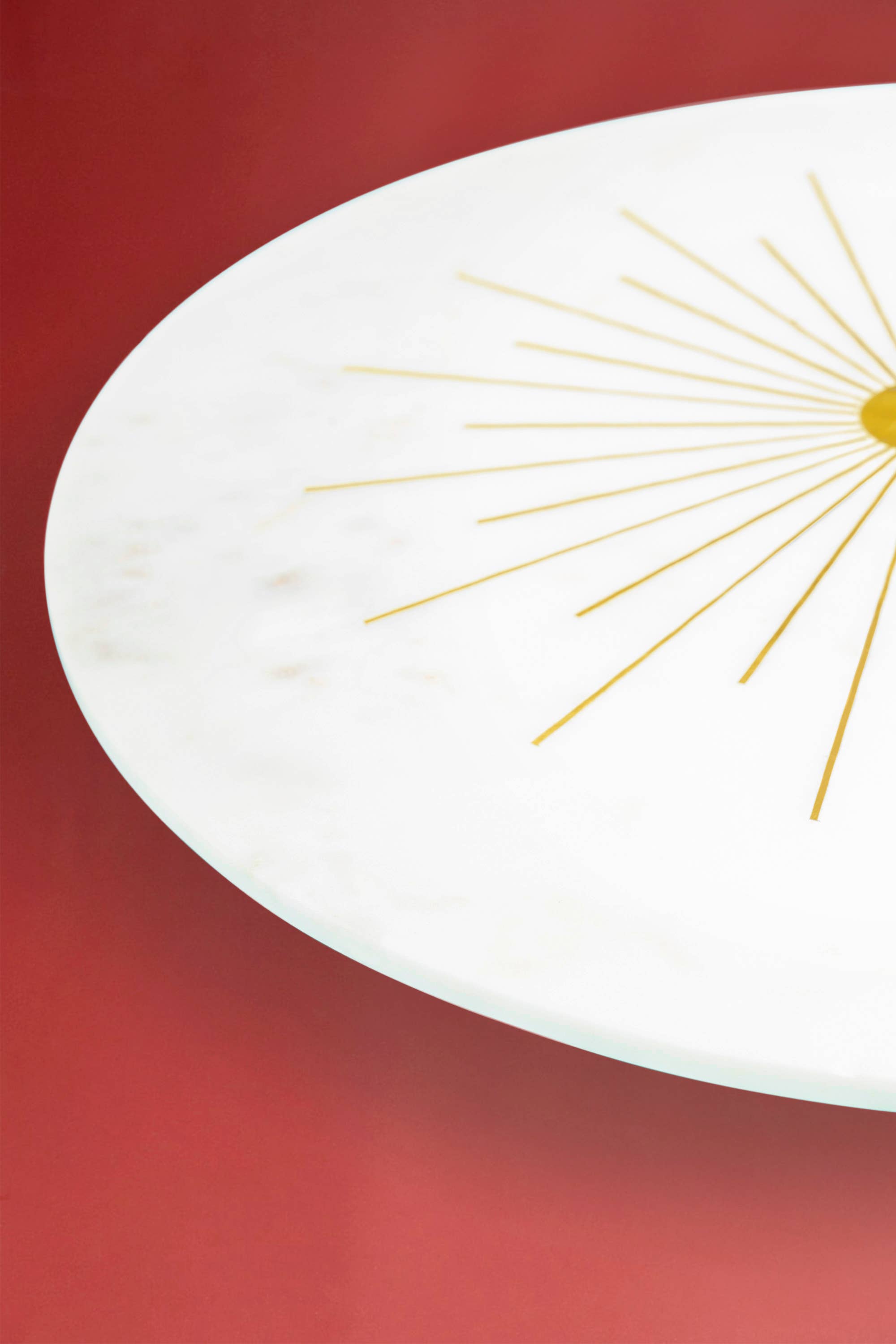 GAURI KOHLI - Wholesale Cheese Board - Sunshine Marble Brass-Inlay Cheese Board 12″2