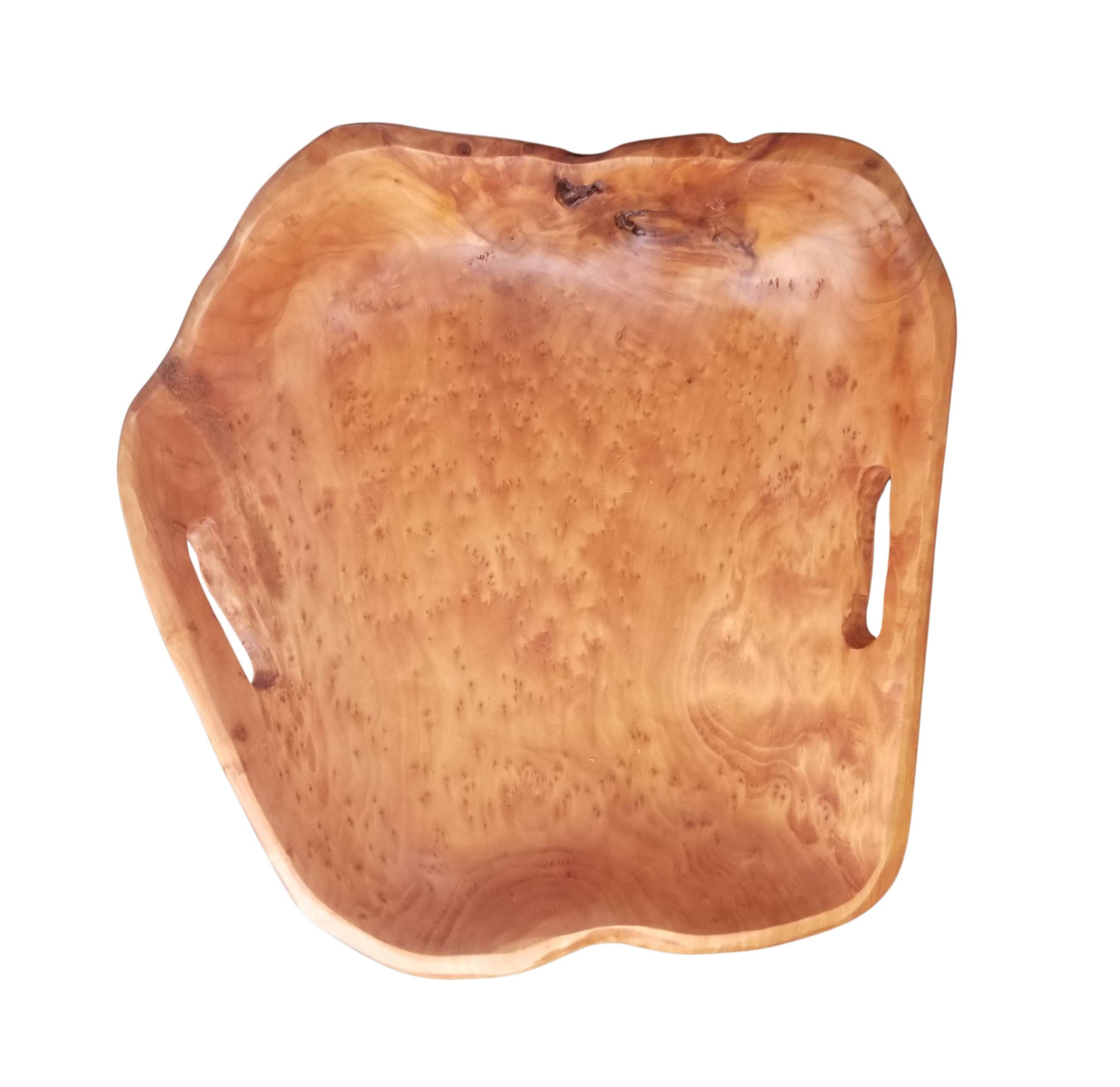 Enrico - Vente Plateaux de service - Plateau de service en bois sculpté à la main avec poignées 15–18"5