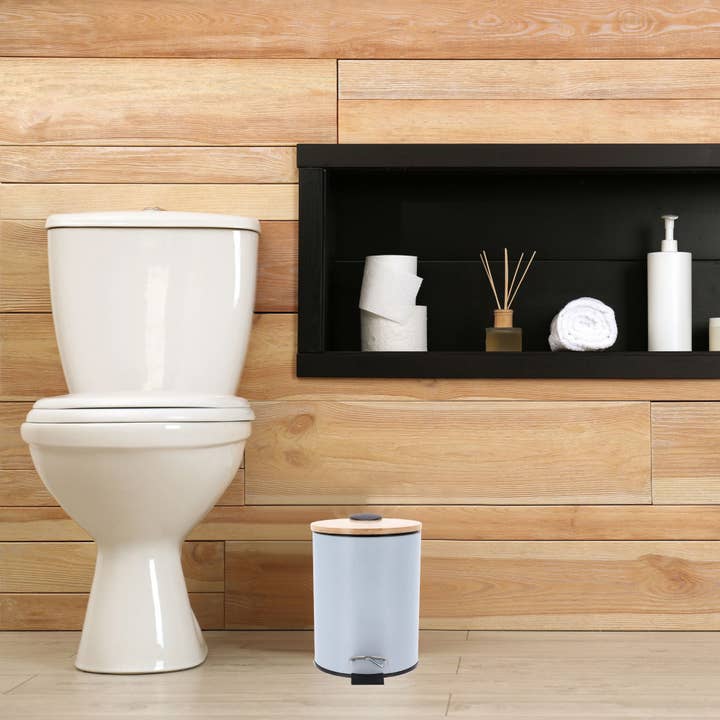 Evideco French Home Goods - Wholesale Bathroom Trashcan - Stylish Trash Can with Bamboo Lid and Pedal, 2.5L Capacity13