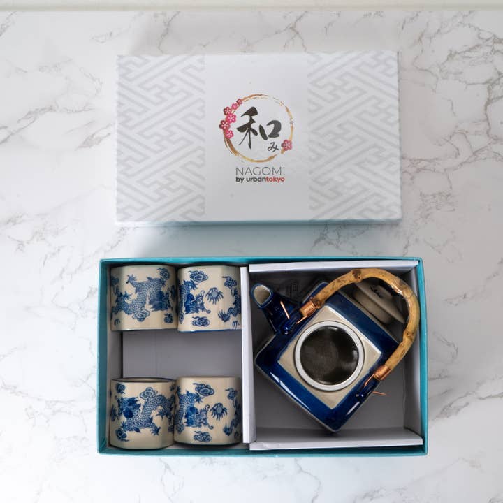 Urban Tokyo - Wholesale Tea Set - Oriental Ryu Dragon Tea Set 20oz Tea Pot with 4 Hexagon Cups (4/8)