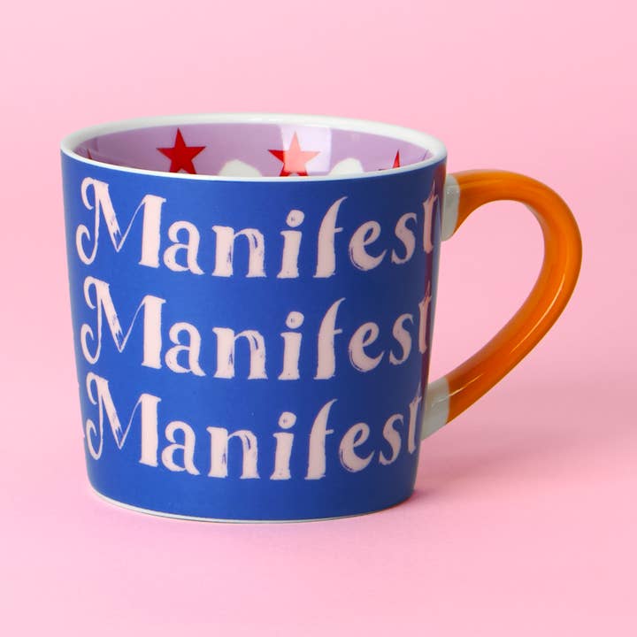 Manifest Manifest Manifest Mug for wholesale by Eleanor Bowmer