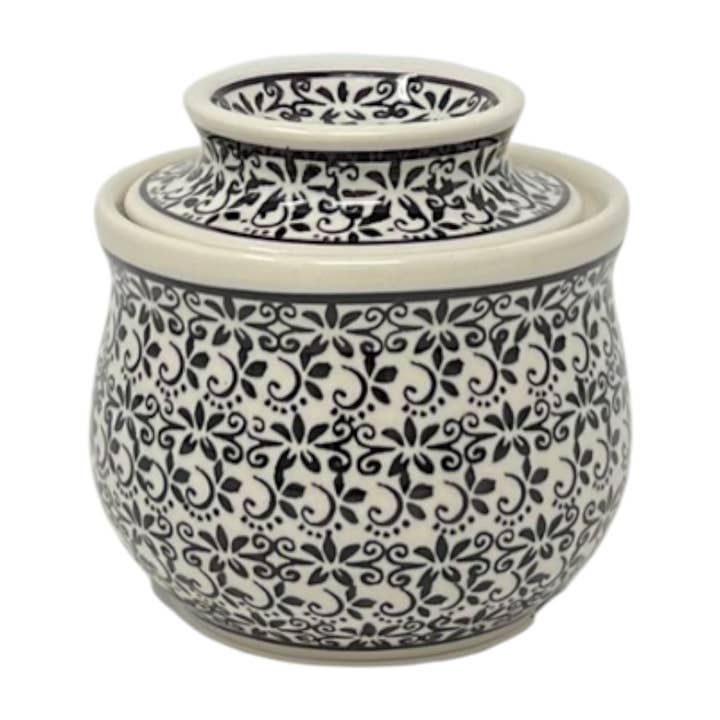 Butter Crock, 4.5" x 3.5" in "Midnight Lace" by Zaklady | Y1512-D941 for wholesale by Polish Pottery Outlet