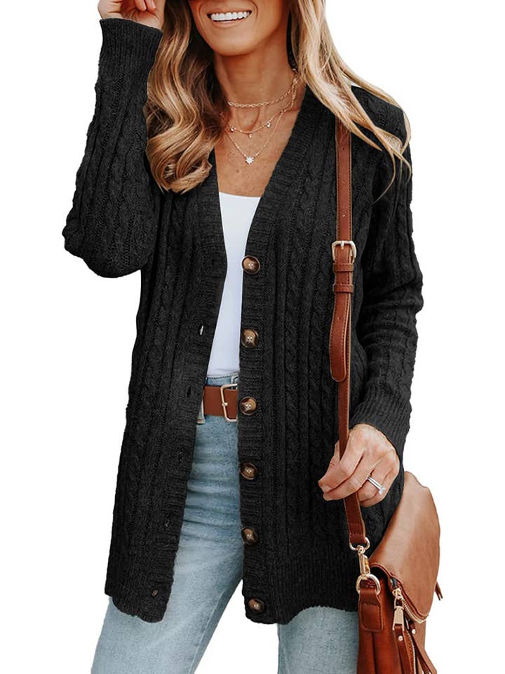 Wholesalesir - Wholesale Cardigan - Women's - Medium Length Knitted Cardigan Sweater Women's Long Sleeves1