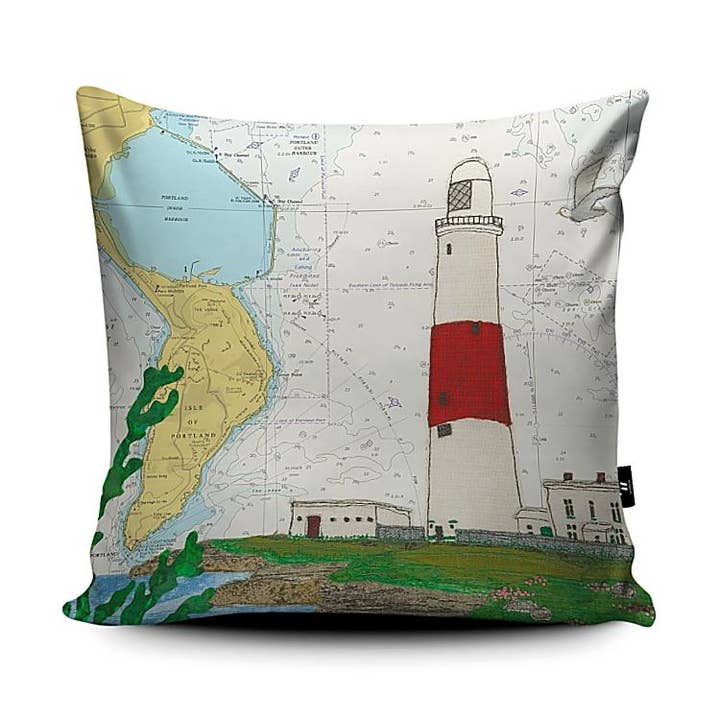 Portland Bill Dorset Cushion for wholesale by Hannah Wisdom Textiles
