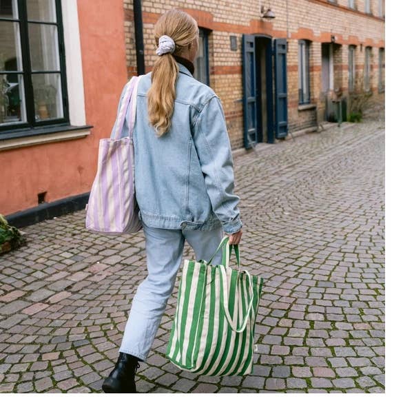 Alo Organic International - Wholesale Tote Bag - Women's - Striped Canvas Tote Bag Original - Any Colors