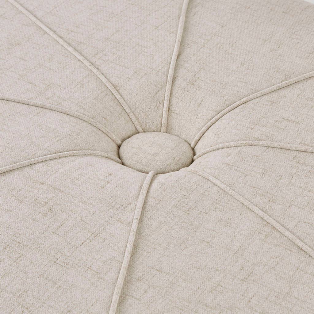 Olliix - Wholesale Ottoman - Oval Oversized Ottoman with Tufted Center, Cream *4