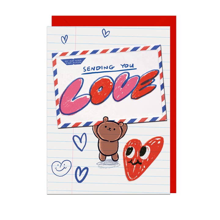 LIEBE SENDEN, GEPRÄGT, ROTE UMSCHLAG Karte für den Großhandel von Jolly Awesome