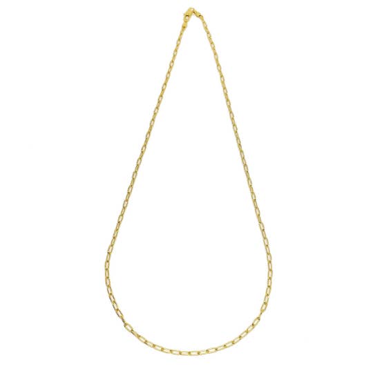 GoldFi - Vente Collier maille et chaîne - Chaîne à maillons câble 18k plaqué or, épaisseur 2,5 mm, plusieurs tailles3