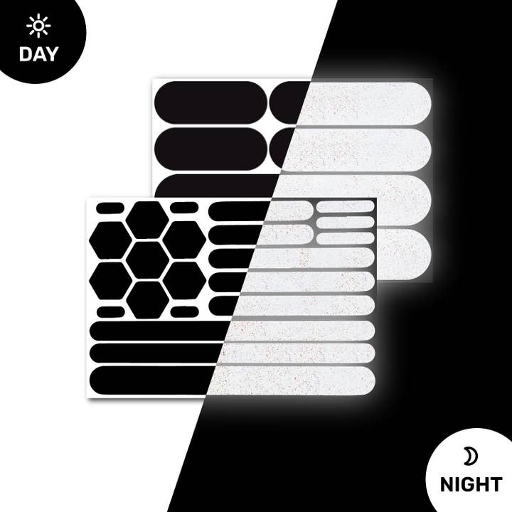 Elos 3M Black Reflective Stickers for Bikes, Gear & Helmets (Combo) for wholesale by Elos