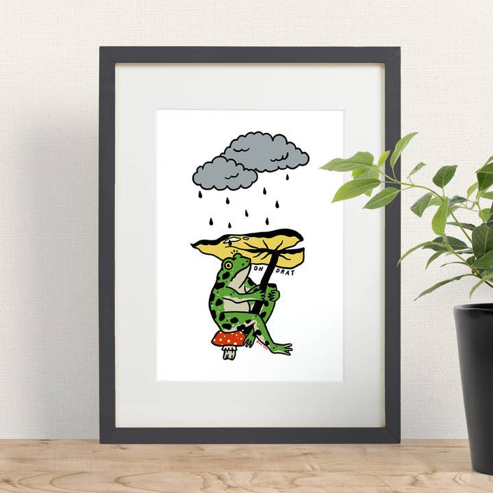Stay Home Club - Wholesale Art Print - Leaf Umbrella Print