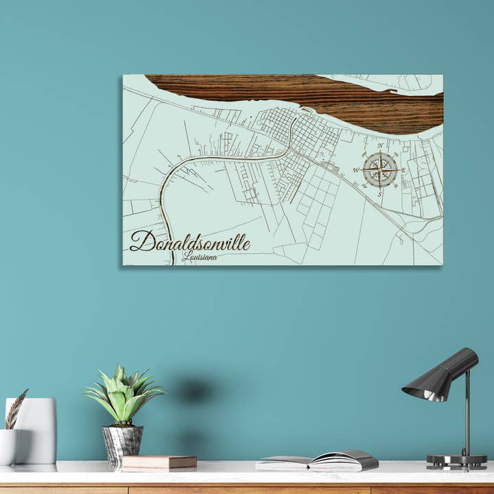 Louisiana: Donaldsonville Street Map for wholesale by Fire & Pine