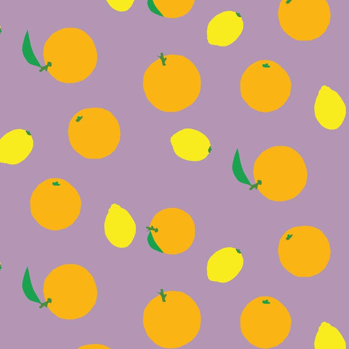 TenTa - Wholesale Wrapping Paper Roll - Modern Orange and Lemon Illustrated Wrapping Paper 2