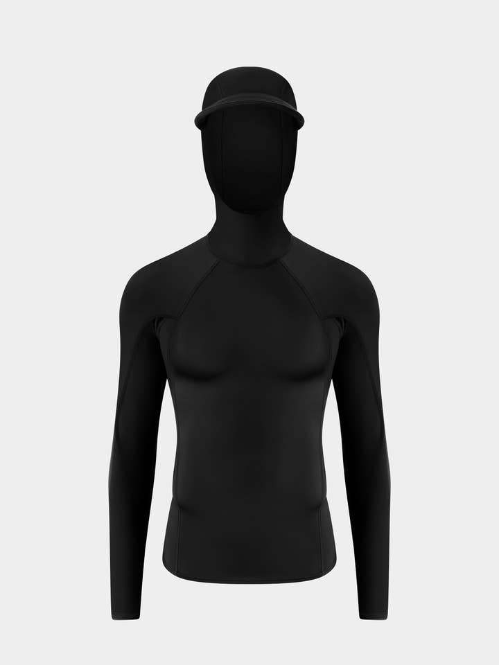UPF50+ Pipeline Hooded Rashguard with Zipped Utility Pocket for wholesale by Vampire Surf Club