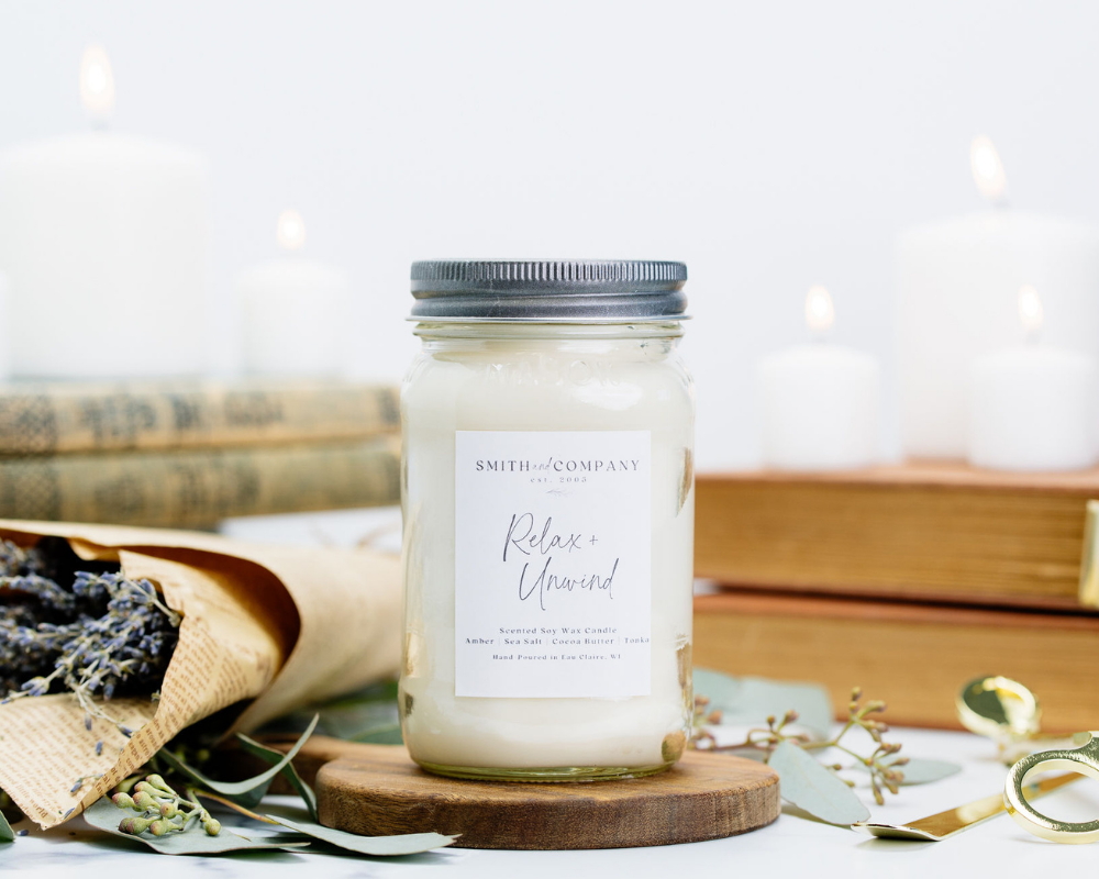 Smith and Company Candles - Wholesale Jar/Filled Candle - Relax & Unwind | Mason Jar Candle1
