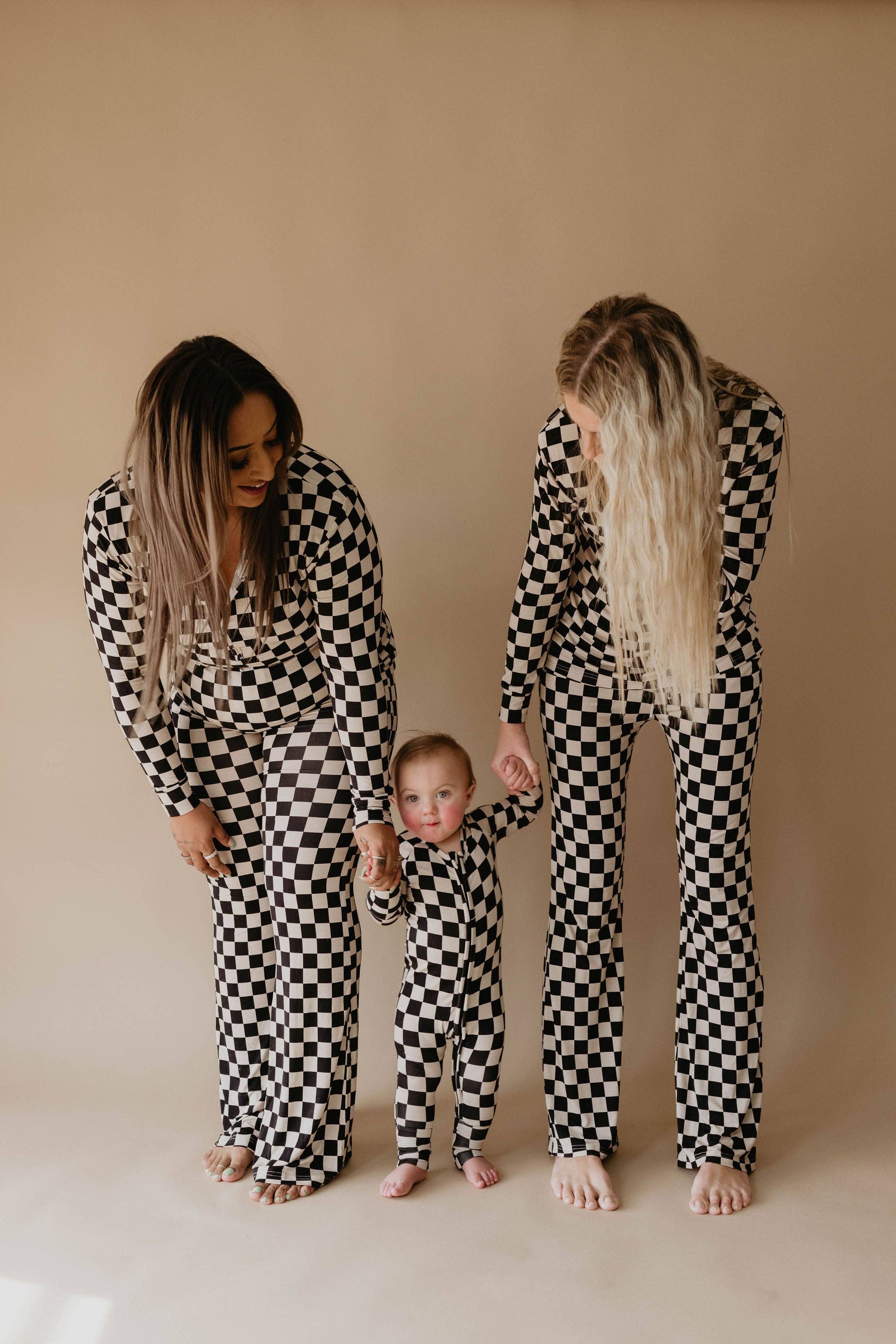 Forever French Baby - Wholesale Sleepwear Set - Women's - Women's Bamboo Pajamas | Black Checkerboard8