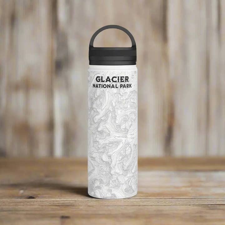 Glacier National Park Stainless Steel Water Bottle (3 Lids, 3 Sizes) for wholesale by Park Service Apparel