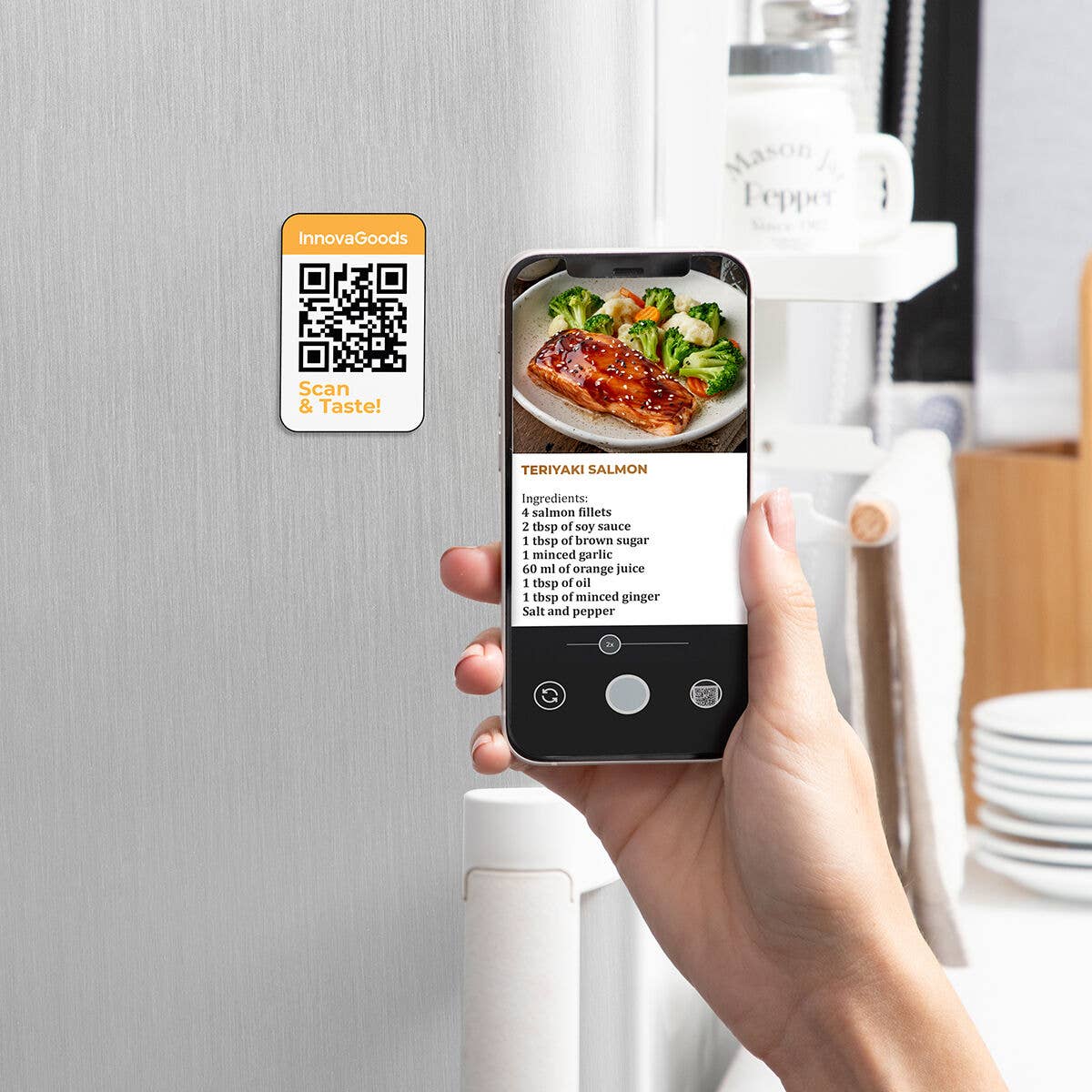 InnovaGoods - Vendita all'ingrosso Elettrodomestici da cucina - InnovaGoods Fryinn Pro 5500 friggitrice ad aria senza olio in acciaio inox nero 1700 W 5,5 L8